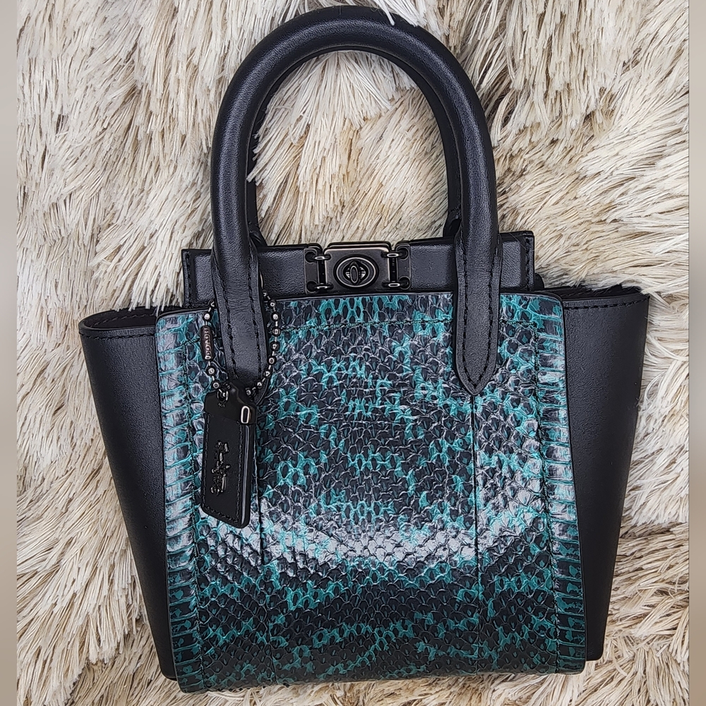 COACH Troupe Tote 16 In Genuine Snakeskin Leather